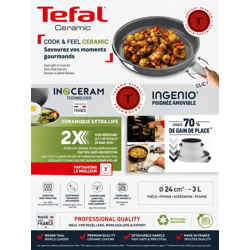 Tefal Ingenio Cook & Feel Keramik – Ø 24 cm – ca. 3 l | Neu | Sonderangebot | Großhandel | B2