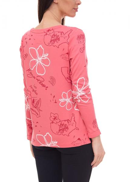 KangaROOS Sweatshirt Damen Baumwoll-Pulli mit verschiedenen Prints 61261202 Rosa/Rot
