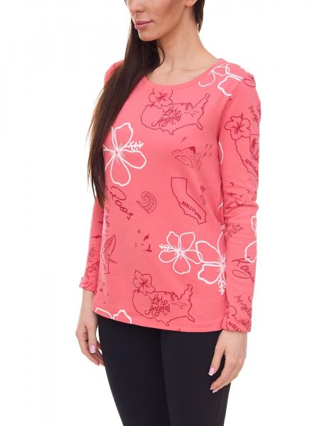 KangaROOS Sweatshirt Damen Baumwoll-Pulli mit verschiedenen Prints 61261202 Rosa/Rot