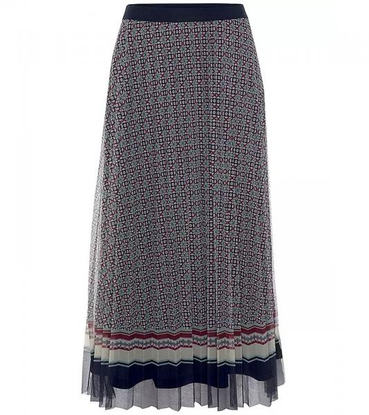 DELMAO Damen Rock stylischer Maxi-Rock Plissee-Rock mit Falten 60748663 Blau/Rot