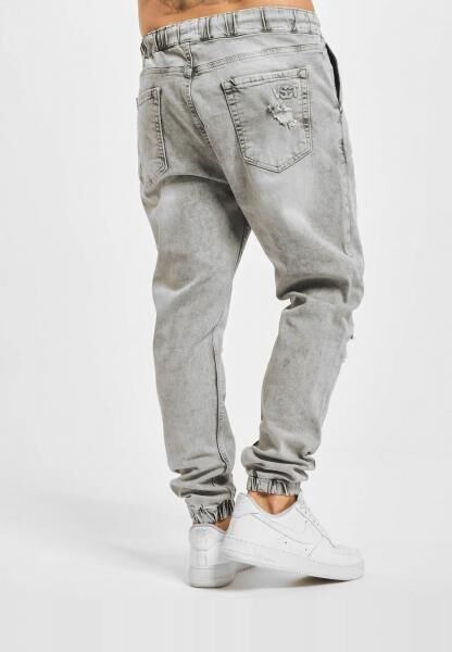 vsct Noah Antifit-Jeans mit B&uuml;ndchen und Schn&uuml;rsenkeln, Grau