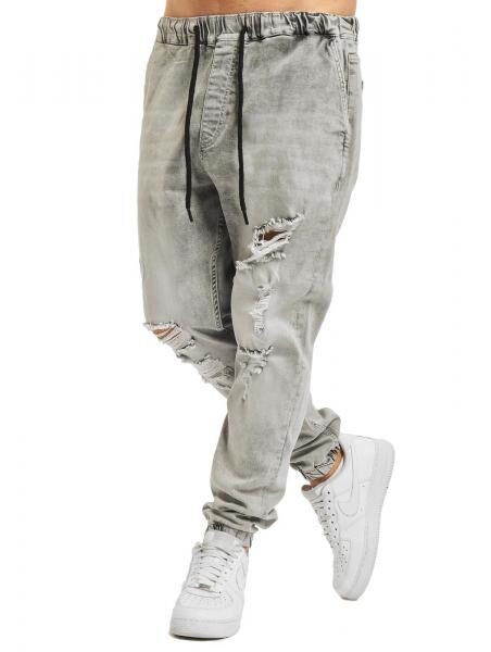 vsct Noah Antifit-Jeans mit B&uuml;ndchen und Schn&uuml;rsenkeln, Grau