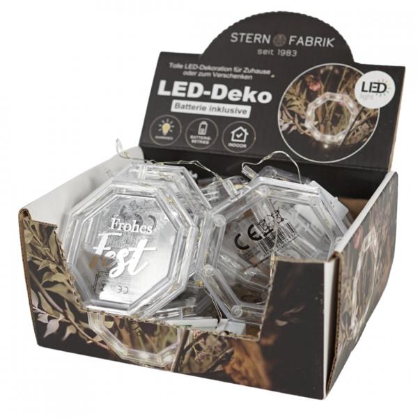 Stern Fabrik LED-Weihnachtsanhänger, batteriebetrieben, 8 cm, 2er-Set, sortiert