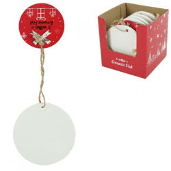 Wilko Weihnachtsaufhänger rund weiß 7,5 cm