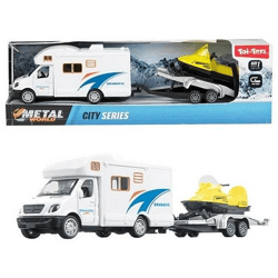 METAL World - Camper Pullback + Anhänger + Schneescooter - 23,5 cm