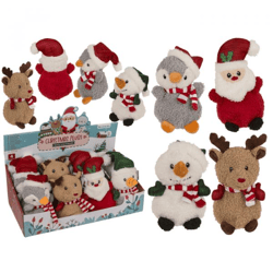 Cute animals Christmas plush - 4 assorted in display - 15 cm