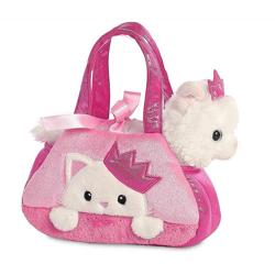Fancy Peek-a-Boo Princess Kitty in a carrier bag approx. 21 cm - plush figure