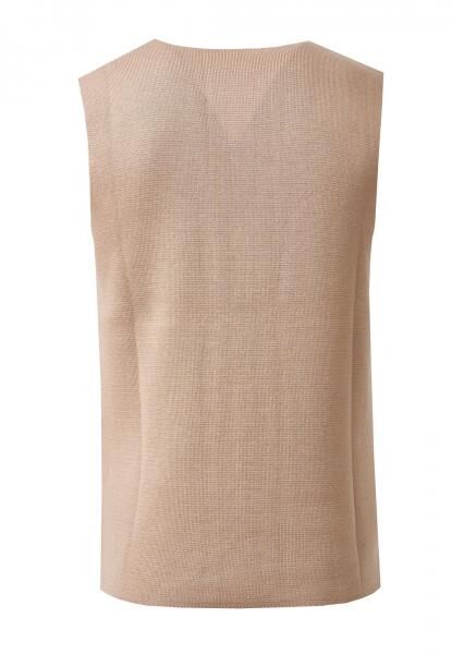 Elegante Herren Feinstrick-Weste mit Knopfleiste Anzug-Weste 13412 Camel