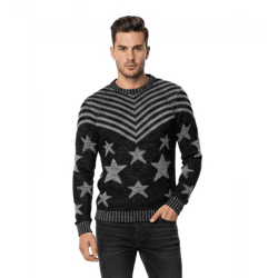 Modischer Herren Rundhals-Pullover im 