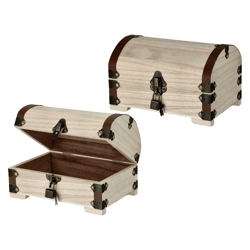 Wooden chest with lock, 21cm