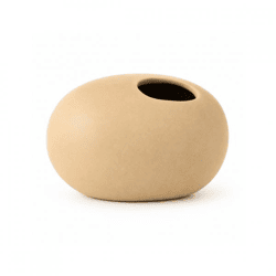 J-Line Vase, oval, sandfarben, 16 cm