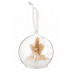 J-Line Weihnachtskugel LED Engel, batteriebetrieben, Glas, 12 cm