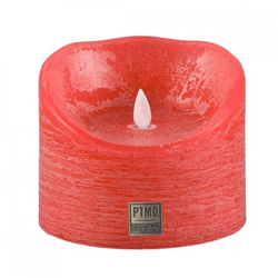 PTMD LED-Stumpenkerze, batteriebetrieben, XL, rot, 12,5 x 10 cm