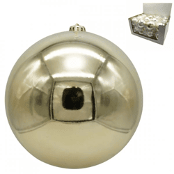 Stern Fabrik Weihnachtskugel, glänzend, champagnerfarben, 14 cm