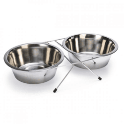 Karlie-Futtertrog aus Edelstahl, 2 x 2500 ml