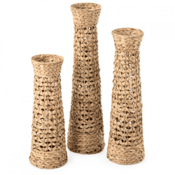 J-Line Vase Seegras natur 80 cm Satz von 3