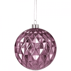Wilko Christmas Ball Faceted purple 10 cm