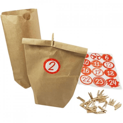 Adventskalender Geschenk-Set DIY rot 26 cm
