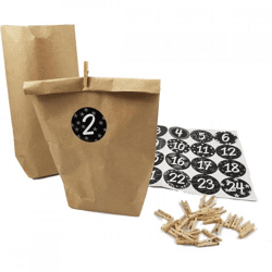 Adventskalender Geschenk-Set DIY schwarz 26 cm