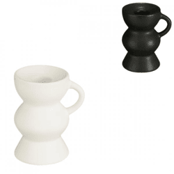 Candlestick Veneto black/white 9,5 cm 2 assorted