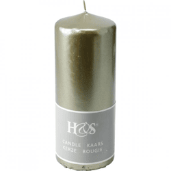 H&S stump candle gold colored 7 x 18 cm