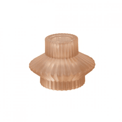 PTMD Kerzenständer Tyve duo mattiertes Glas beige 7 cm