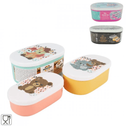 Lunchbox Kinder oval 3 sortiert 3er Set