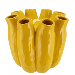 Vase Luna Rohr gelb 24 cm