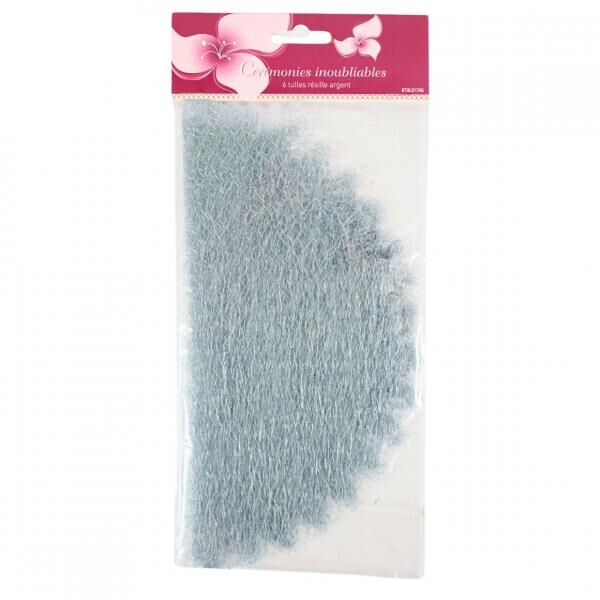 Geschenkpapier Tüll grau 24 cm 6 Stück