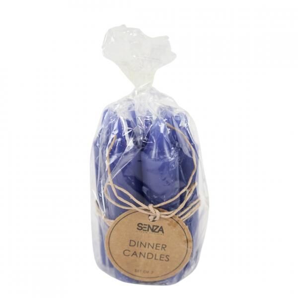 SENZA Tafelkerzen blau 2,2 x 10 cm 7er Set