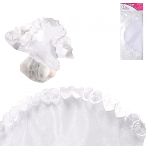 Geschenkbox Herz Organza weiß 6 Stück
