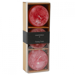 Countryfield floating candle Bollie red 7 cm set of 3