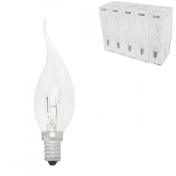 Glühbirne Kerze transparent E14 230V 15W