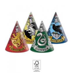 Harry Potter Hogwarts - 6 Partyhüte - 4-fach sortiert