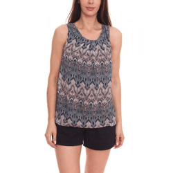 Laura Scott Damen Sommer-Top ärmelloses Shirt mit Allover-Print 34312265 Grün/Braun