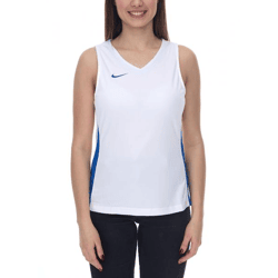 NIKE Team Fitness Damen Tank-Top mit DryFit Sport-Shirt Trainings-Shirt NT0211-102 Weiß/Blau