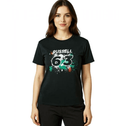 Mercedes-Benz AMG Petronas F1 George Damen T-Shirt mit George Russel Schriftzug 63 Baumwoll-Shirt 701220867 001 Schwarz