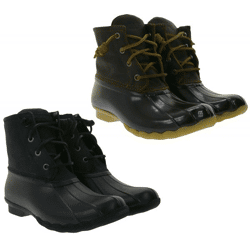 SPERRY Saltwater Damen Boots wasserdichte Stiefelette mit Echtleder und Wave-Siping-Technologie STS88108 STS91176 Schwarz oder Braun