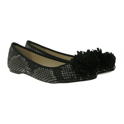 MENBUR Damen Ballerinas elegante Sommer-Schuhe Halbschuhe 07156 0001 Schwarz/Beige