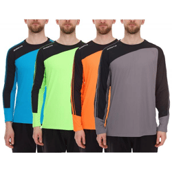 masita Herren Fitness-Pullover mit ClimaTech+ Technologie Langarm-Shirt Sport-Trikot Torwarttrikot 8516 Neon-Orange/Neon-Grün/Blau oder Gr