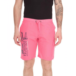GEOGRAPHICAL NORWAY Quara Herren Schwimm-Hose mit Print und Farbakzenten Badehose stylische Schwimm-Shorts 001 Rosa