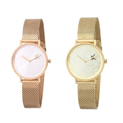 Pierre Cardin Damen Armband-Uhr mit Marken-Kürzel auf dem Ziffernblatt analoge Quarz-Uhr mit Edelstahl-Armband 3ATM 31mm Gold, Rose-Gold