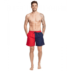 Pierre Cardin Herren Schwimm-Hose Badehose modische Schwimm-Shorts LA205027 Rot/Navy