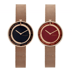 Pierre Cardin Women's Wristwatch, modern dial, analog quartz watch with stainless steel bracelet, 3ATM, 33mm, CMA.0001 Rose Gold/Black or Ros
