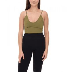 YOU DO YOU Women's Sports Bra, Seamless Sports Top, Yoga Bra 904951 Khaki