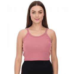 YOU DO YOU Women's Crop Top, Ribbed Fitness Top, Cotton Shirt, Tank Top, Yoga Bra 905101 Old Rose