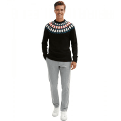 Herren Strick-Pullover mit geometrischen Muster Freizeit-Sweater 915843 Schwarz