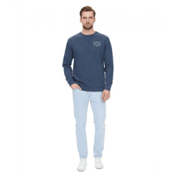 SKY REBEL Herren Rundhals-Pullover Baumwoll-Sweater im Antik-Look H10068C21372A 12400 Dunkelblau