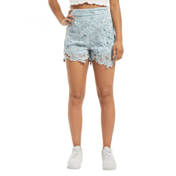 Missguided Crochet Lace Short Shorts in Blue