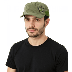 Unisex Cap Baumwoll-Cap im millitärischen Schnitt mit leicht gebogenen Schnitt Feldmütze FC110821RJA Olivgrün